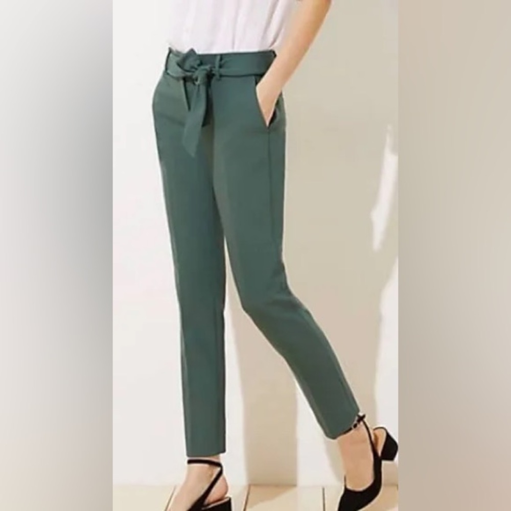 NWOT Loft Julie Fit Tie Waist Straight Leg Pant
